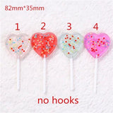 12pcs 82*35mm Multicolor Lollipops Resin Charms for DIY Jewelry