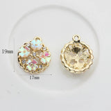 Zinc Alloy Flowers Heart Bow Geometric Pendant Charms 6pcs/lot
