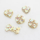 Zinc Alloy Flowers Heart Bow Geometric Pendant Charms 6pcs/lot