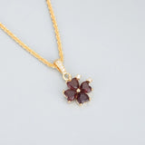 Petite 18k Plated Petal Shape Zircon Pendants 6pcs