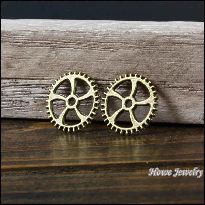 80 pcs Vintage Charms Steampunk Gear Pendant Antique Bronze DIY Jewelry Making
