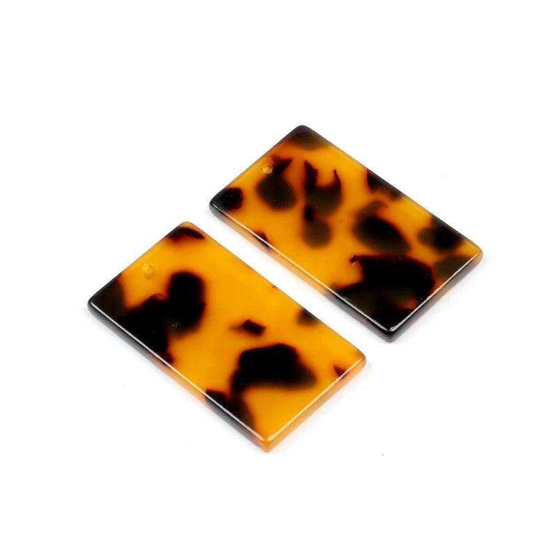 Tortoise Shell Earring Charm Acrylic Beads Geometric Boho Jewelry