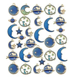 24pcs Cat Moon Star Charm Pendant DIY for Jewelry Making Crafting