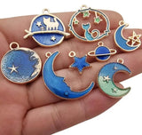 24pcs Cat Moon Star Charm Pendant DIY for Jewelry Making Crafting