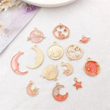 24pcs Cat Moon Star Charm Pendant DIY for Jewelry Making Crafting