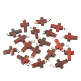 Rose Quartz Cross Pendant 25*18mm DIY Necklace Accessories
