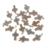 Rose Quartz Cross Pendant 25*18mm DIY Necklace Accessories