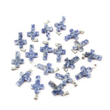 Rose Quartz Cross Pendant 25*18mm DIY Necklace Accessories