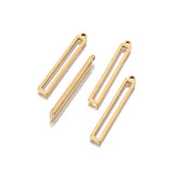 5Pcs Stainless Steel Bar Charm Rectangle Component Cut Out Middle Pendant