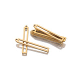 5Pcs Stainless Steel Bar Charm Rectangle Component Cut Out Middle Pendant