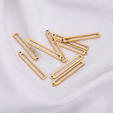5Pcs Stainless Steel Bar Charm Rectangle Component Cut Out Middle Pendant
