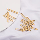 5Pcs Stainless Steel Bar Charm Rectangle Component Cut Out Middle Pendant