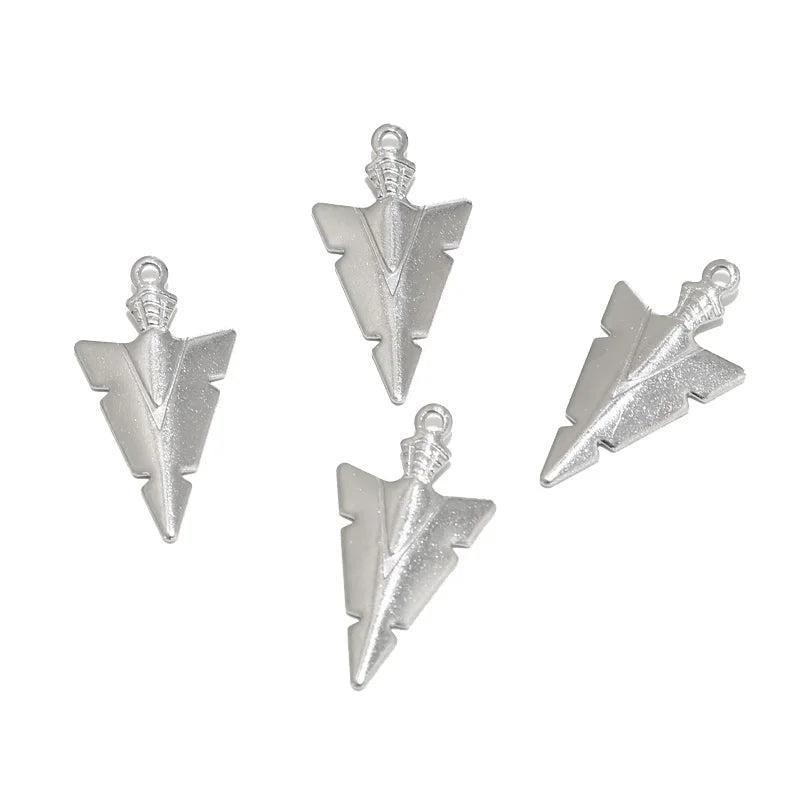 20pcs Stainless Steel Arrow Triangle Pendants Charms For Men