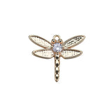 4Pcs 24K Brass Crystal Dragonfly Charms Pendants For Jewelry Making