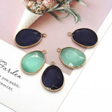 Green Quartz Opal Pendant Irregular Gemstone Charm 20x30mm