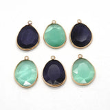 Green Quartz Opal Pendant Irregular Gemstone Charm 20x30mm