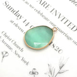 Green Quartz Opal Pendant Irregular Gemstone Charm 20x30mm