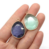 Green Quartz Opal Pendant Irregular Gemstone Charm 20x30mm