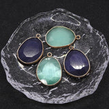 Green Quartz Opal Pendant Irregular Gemstone Charm 20x30mm