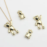Zinc Alloy Plated 3D Shake Hand Bear Charm Pendant 6 PCS