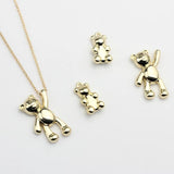 Zinc Alloy Plated 3D Shake Hand Bear Charm Pendant 6 PCS