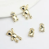 Zinc Alloy Plated 3D Shake Hand Bear Charm Pendant 6 PCS