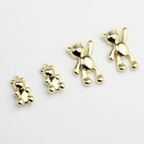 Zinc Alloy Plated 3D Shake Hand Bear Charm Pendant 6 PCS