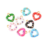 6Pcs Enamel Love Heart Charms DIY Jewelry Finding Making
