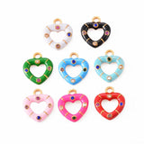 6Pcs Enamel Love Heart Charms DIY Jewelry Finding Making