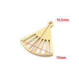 50Pcs Raw Brass Fan Charms for DIY Jewelry Making