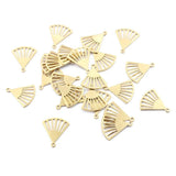 50Pcs Raw Brass Fan Charms for DIY Jewelry Making