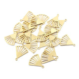 50Pcs Raw Brass Fan Charms for DIY Jewelry Making