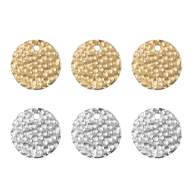10PCS Stainless Steel Round Disc Charms Jewelry DIY Necklace Bracelet