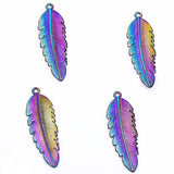 10pcs Rainbow Alloy Pendant Jewelry Making Animal Bird Wing Feather Charms