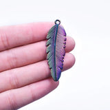 10pcs Rainbow Alloy Pendant Jewelry Making Animal Bird Wing Feather Charms