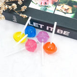 10pcs Resin Candy Lollipop Pendant for DIY Necklace Keychain