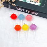 10pcs Resin Candy Lollipop Pendant for DIY Necklace Keychain
