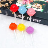 10pcs Resin Candy Lollipop Pendant for DIY Necklace Keychain