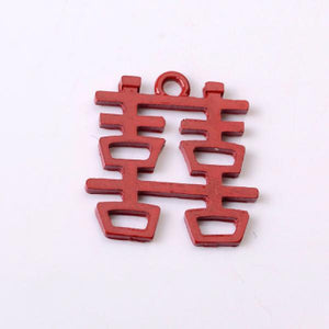 10 PCS Metal Chinese Character Charms Pendant Earring Hair Bracelet DIY Charms