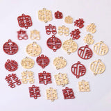 10 PCS Metal Chinese Character Charms Pendant Earring Hair Bracelet DIY Charms