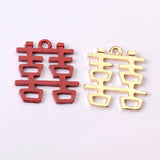 10 PCS Metal Chinese Character Charms Pendant Earring Hair Bracelet DIY Charms