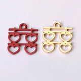 10 PCS Metal Chinese Character Charms Pendant Earring Hair Bracelet DIY Charms