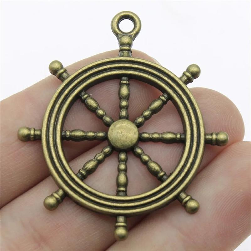 10pcs Bronze Rudder Charms for DIY Jewelry Making