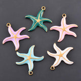4Pcs Enamel Starfish Charm Pendant DIY Jewelry Making Necklace Bracelet