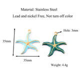 4Pcs Enamel Starfish Charm Pendant DIY Jewelry Making Necklace Bracelet