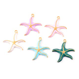 4Pcs Enamel Starfish Charm Pendant DIY Jewelry Making Necklace Bracelet