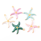 4Pcs Enamel Starfish Charm Pendant DIY Jewelry Making Necklace Bracelet