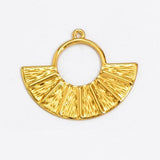 Hollow Fan-shaped Embossed Necklace Earrings Charms