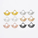 Hollow Fan-shaped Embossed Necklace Earrings Charms