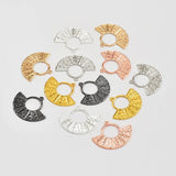 Hollow Fan-shaped Embossed Necklace Earrings Charms